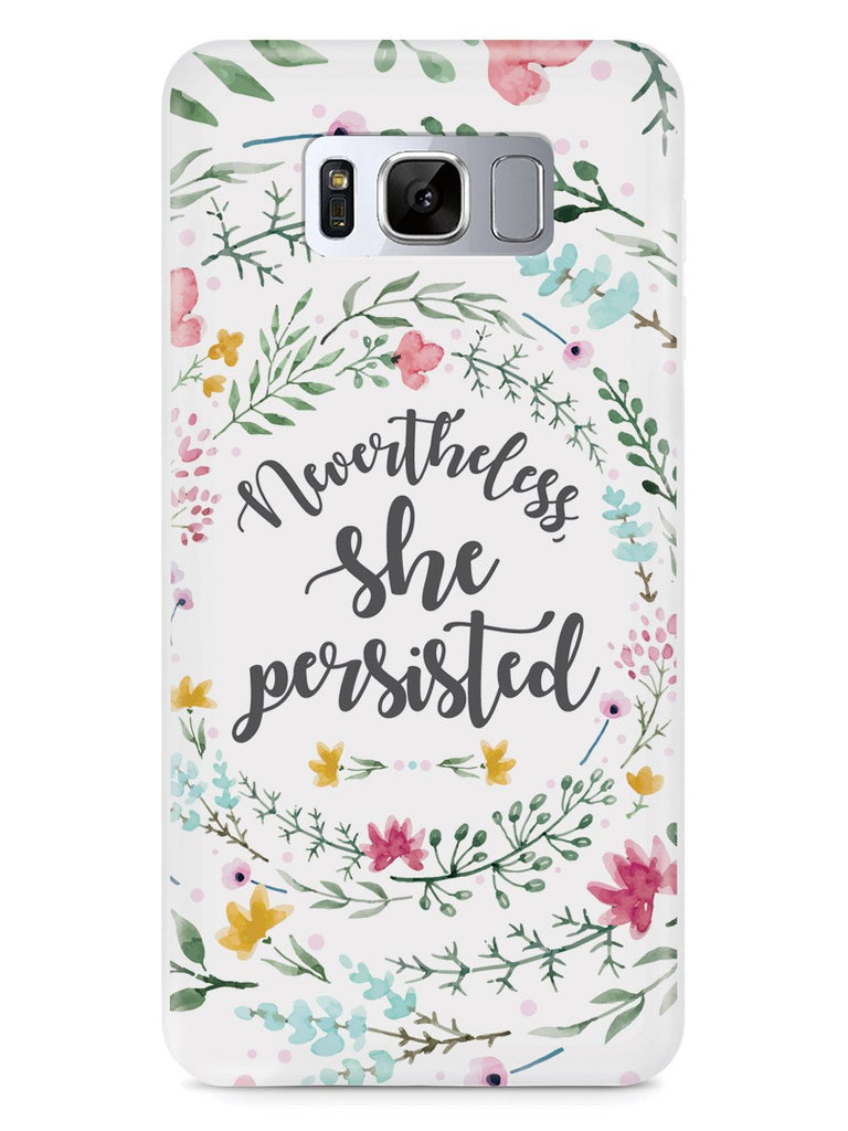 Nevertheless, She Persisted - Watercolor Flower Wreath - White Case - pipercleo.com