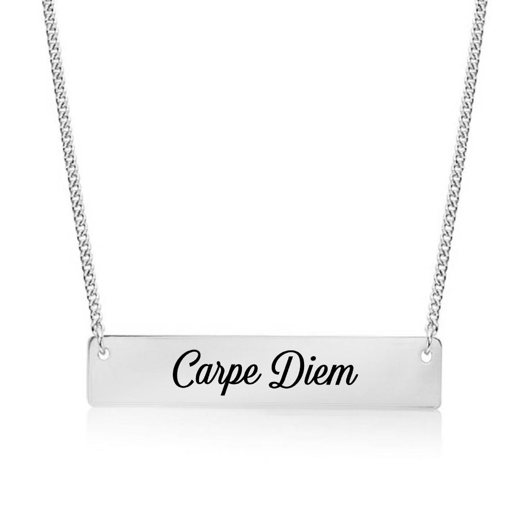 Carpe Diem Gold / Silver Bar Necklace - pipercleo.com
