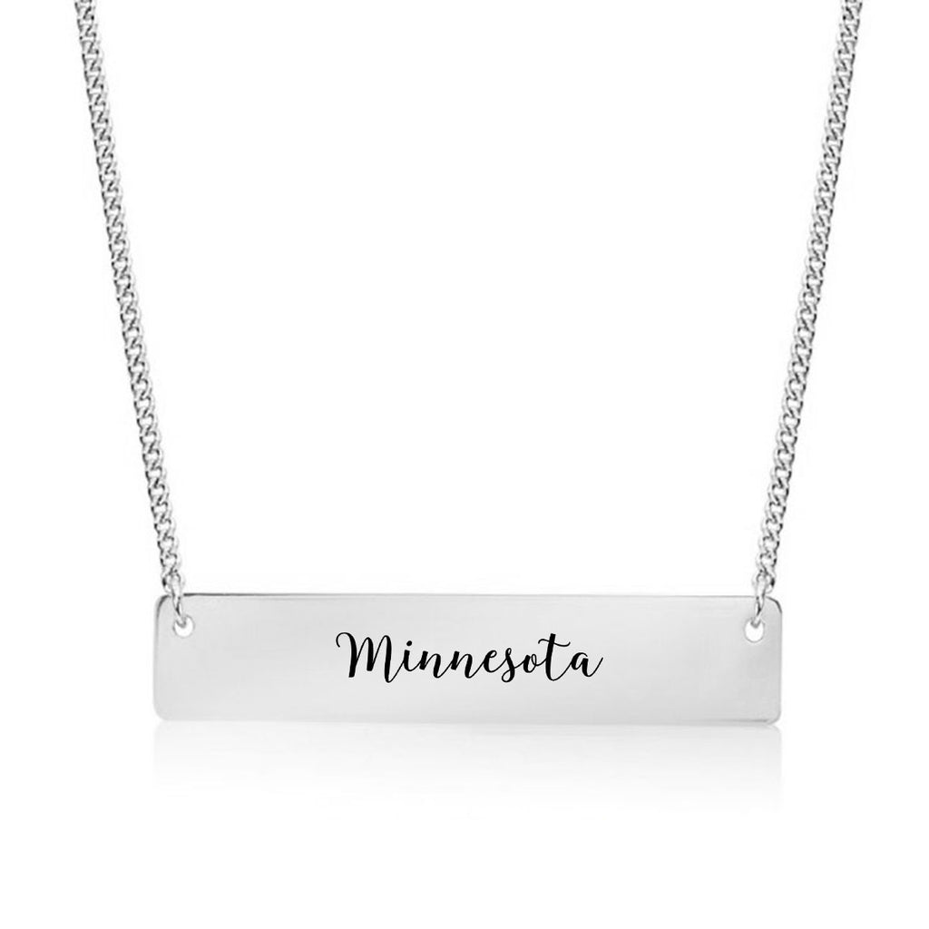 Home State Pride Gold / Silver Bar Necklace - Select Your State! - pipercleo.com