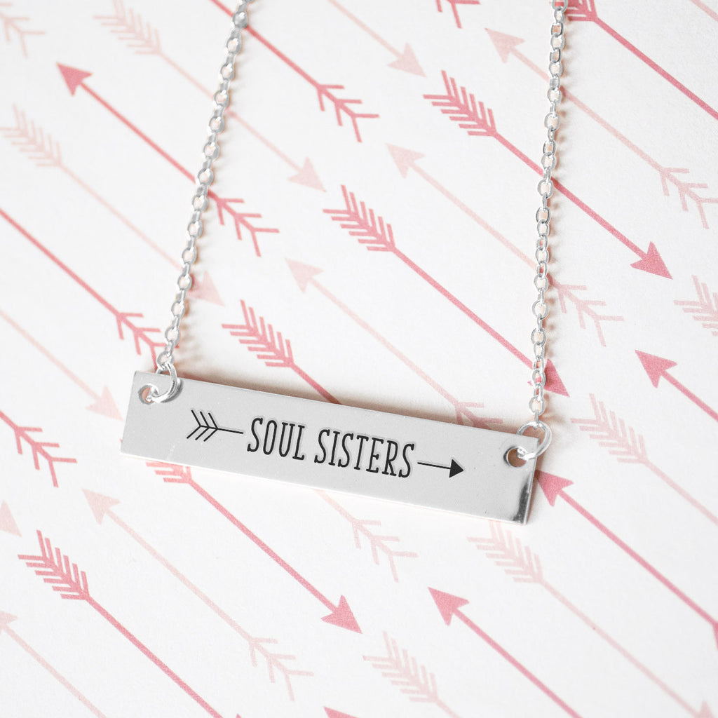 Soul Sister Arrow Gold / Silver Bar Necklace - Sister Gifts - pipercleo.com