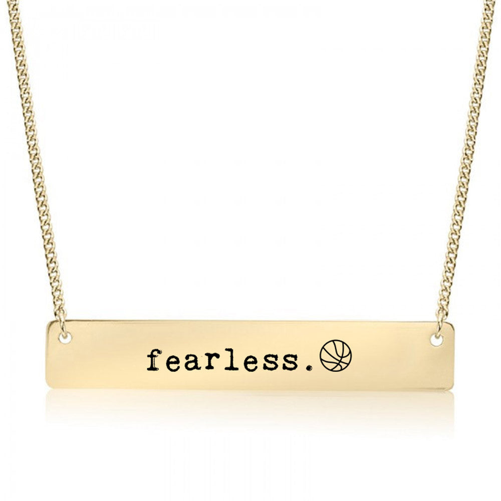 Fearless Basketball Gold / Silver Bar Necklace - pipercleo.com