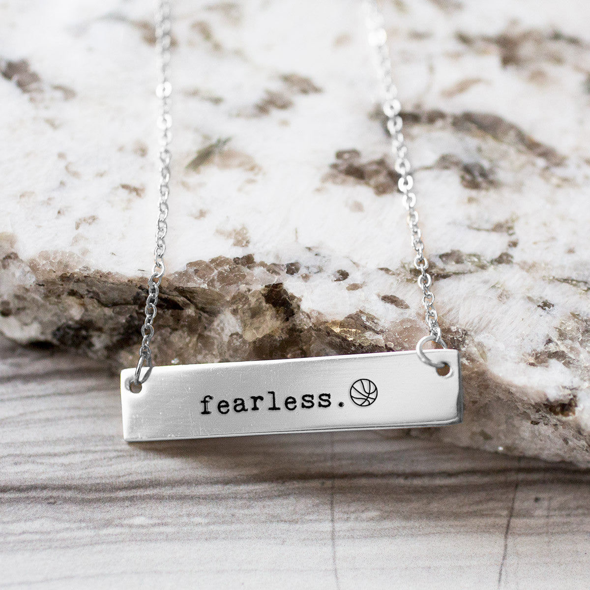 Fearless Basketball Gold / Silver Bar Necklace - pipercleo.com