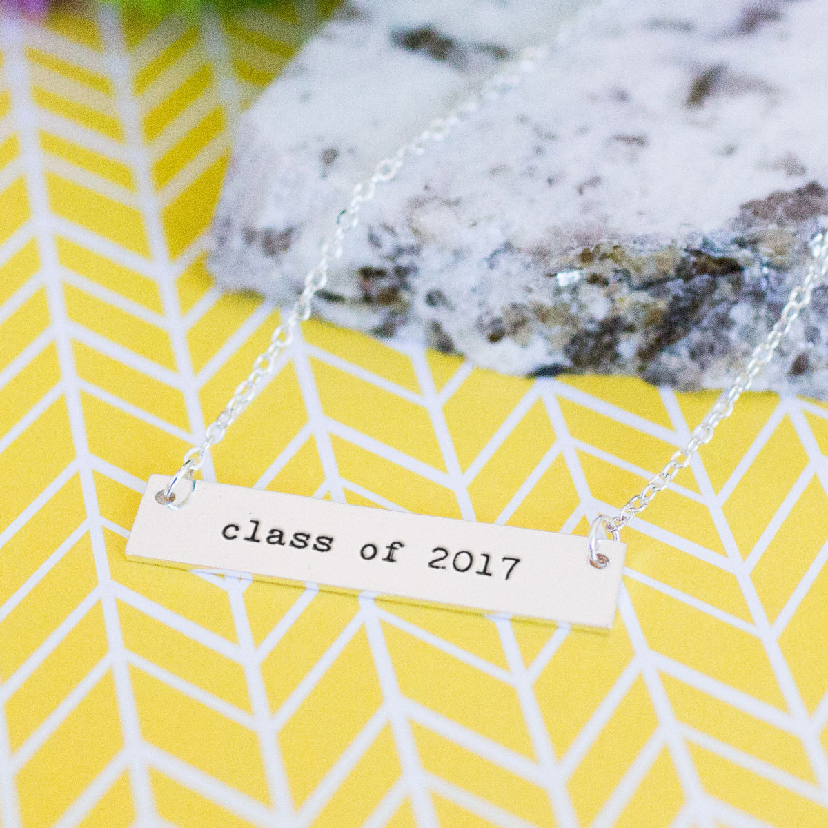 Class of 2017 Gold / Silver Bar Necklace - pipercleo.com