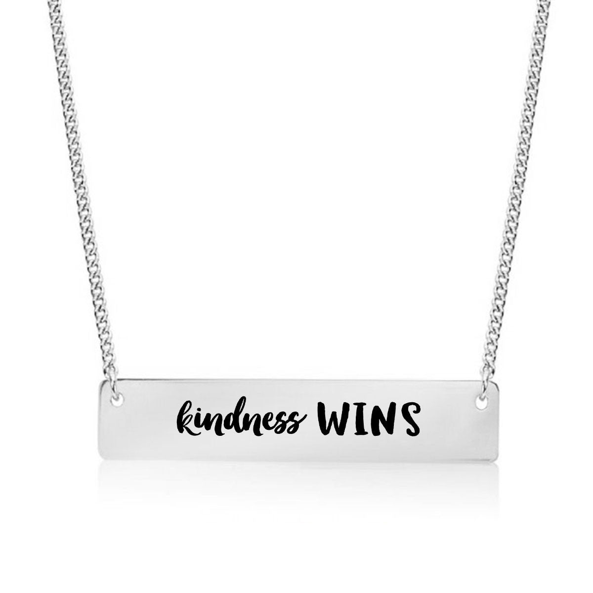 Kindness Wins Gold / Silver Bar Necklace - pipercleo.com