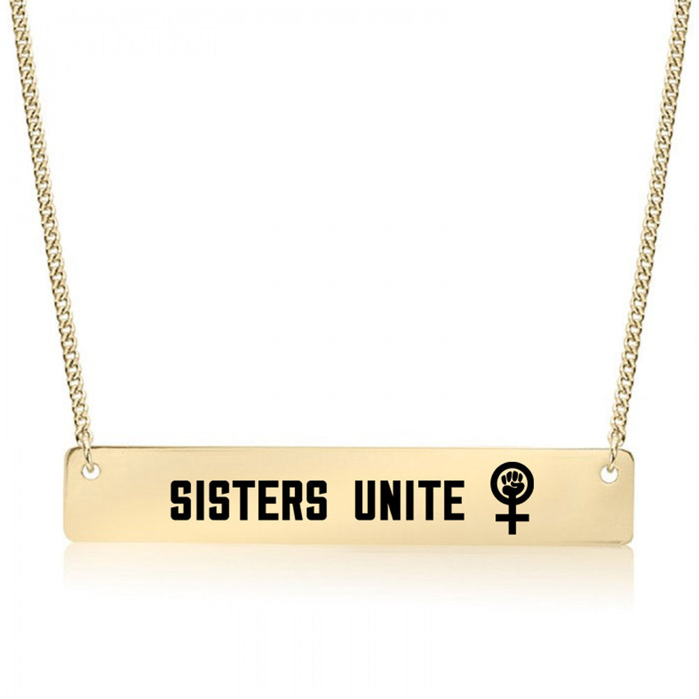 Sisters Unite Gold / Silver Bar Necklace - pipercleo.com