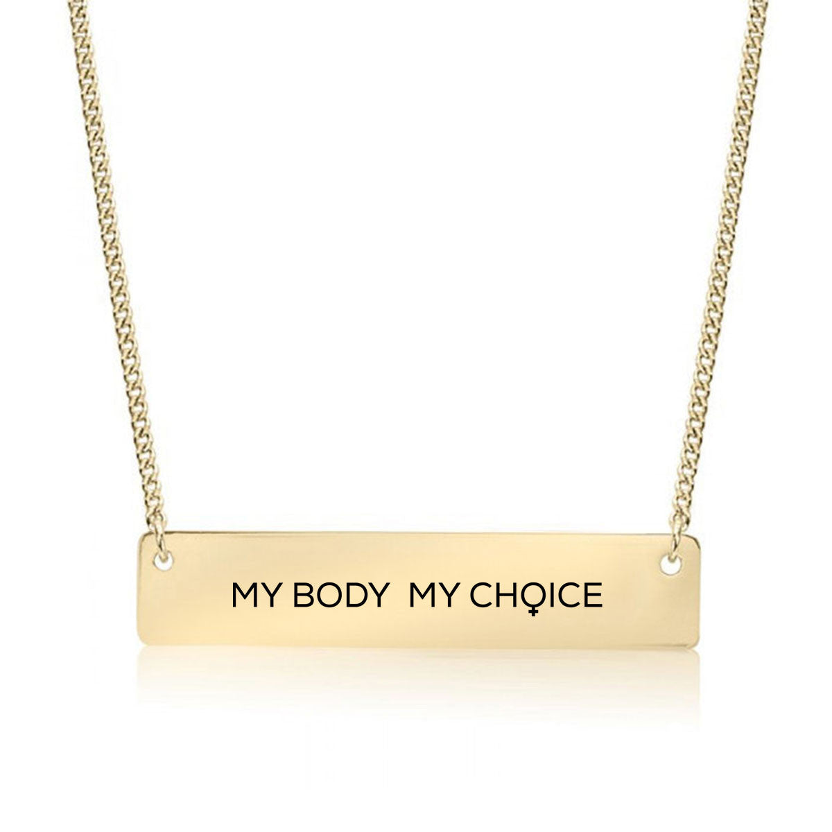 My Body My Choice Gold / Silver Bar Necklace - pipercleo.com