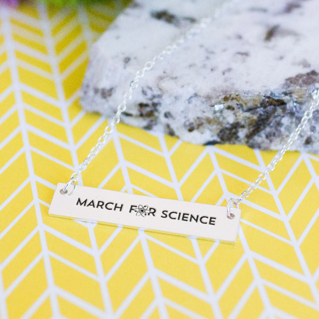March for Science Gold / Silver Bar Necklace - pipercleo.com