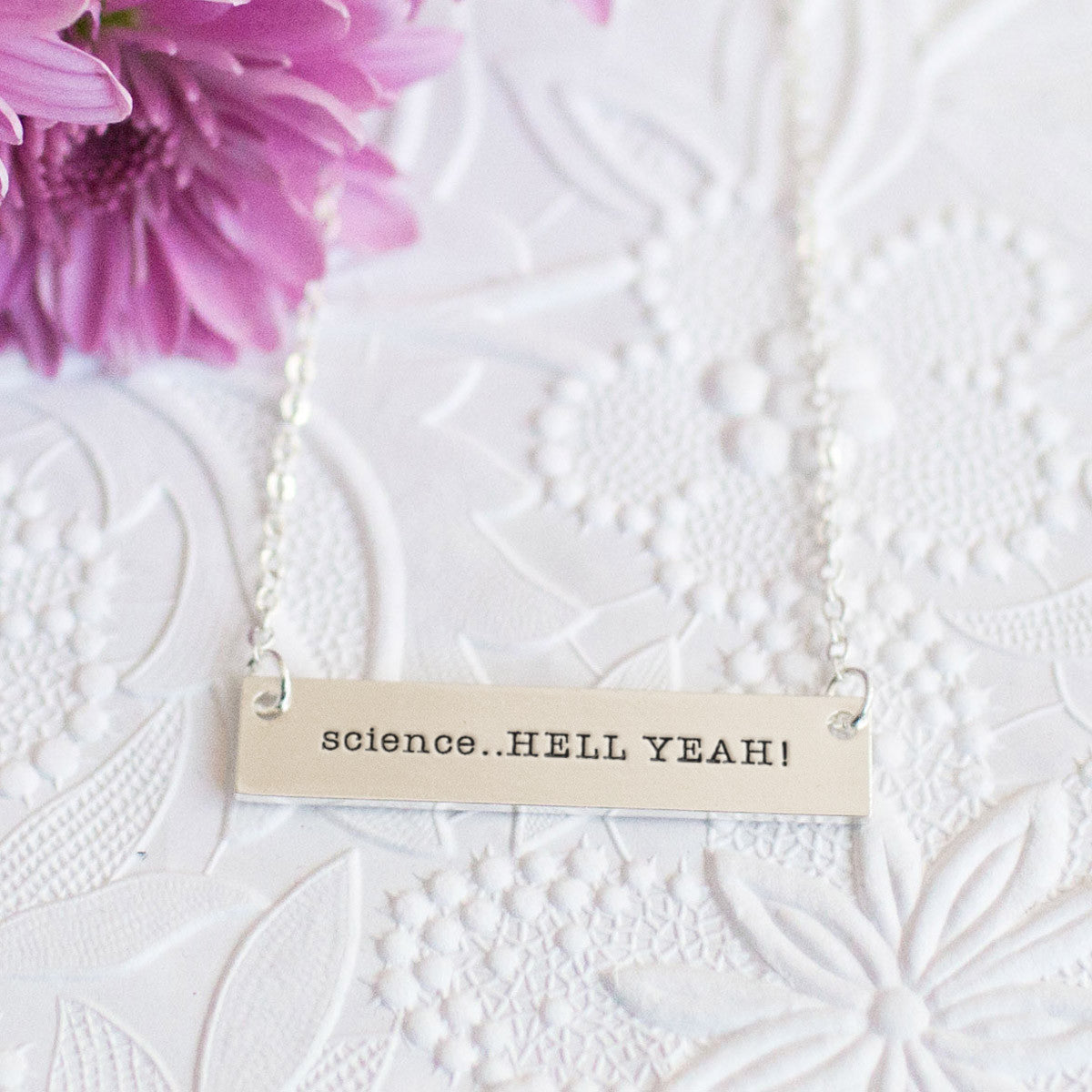 Science. Hell Yeah! Gold / Silver Bar Necklace - pipercleo.com