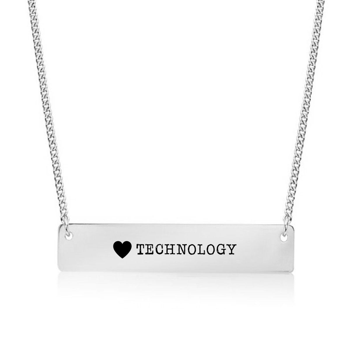 I Love Technology Gold / Silver Bar Necklace - pipercleo.com