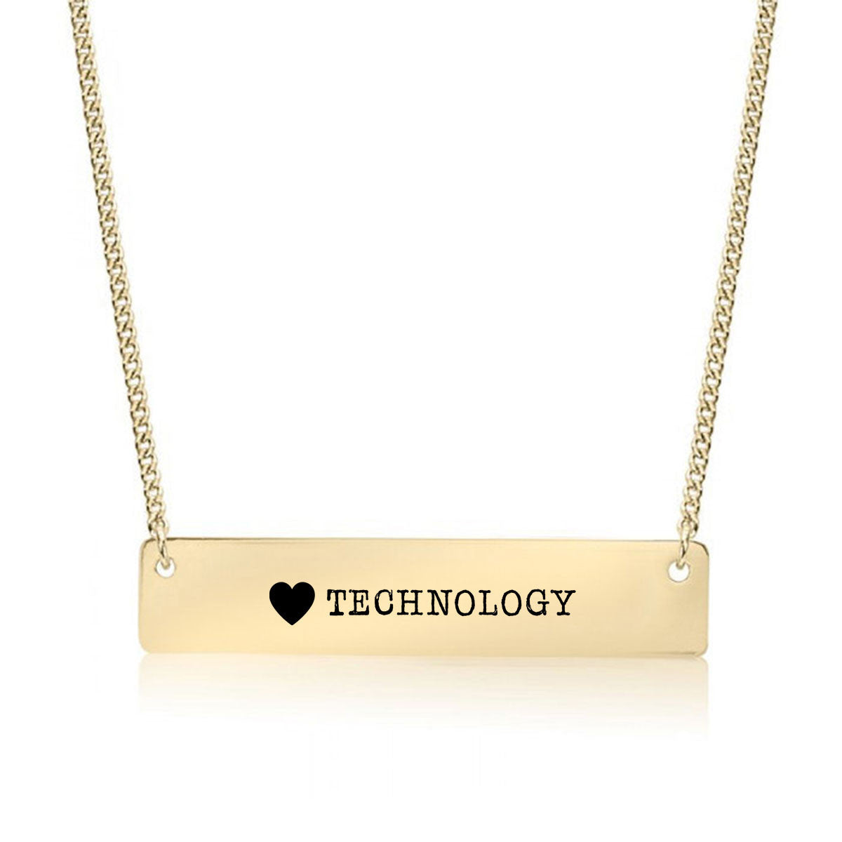 I Love Technology Gold / Silver Bar Necklace - pipercleo.com
