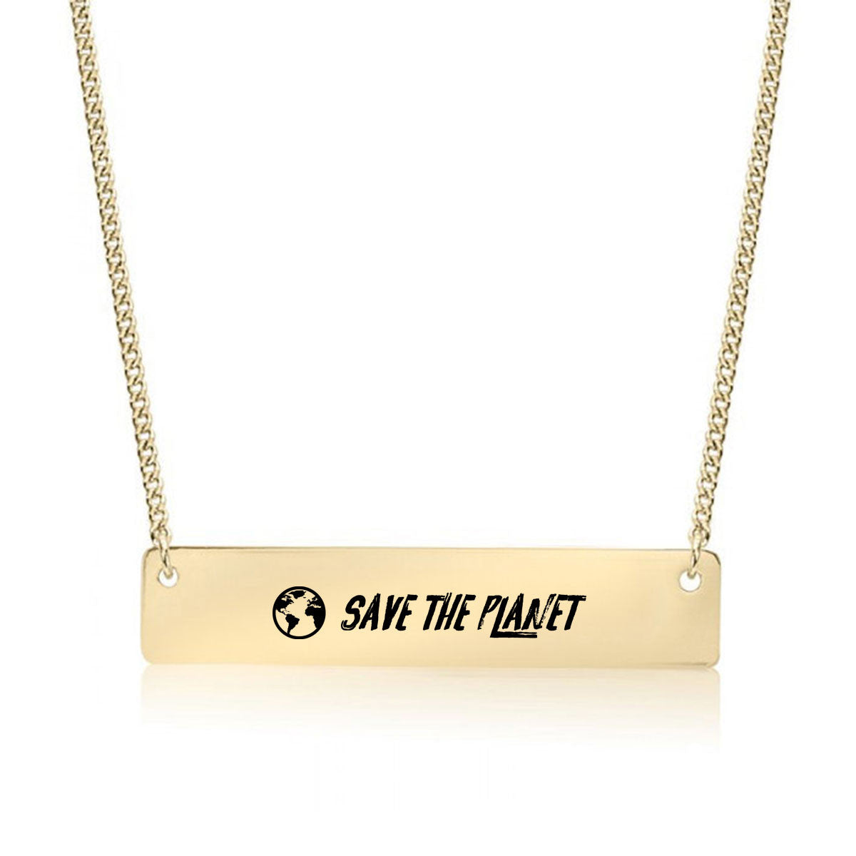 Save the Planet Gold / Silver Bar Necklace - pipercleo.com