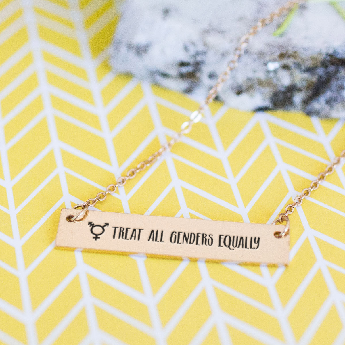 Treat all Genders Equally Gold / Silver Bar Necklace - pipercleo.com