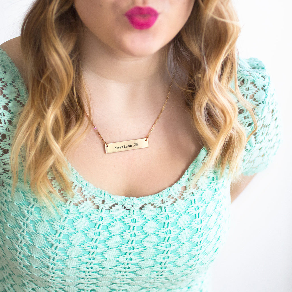 Fearless Basketball Gold / Silver Bar Necklace - pipercleo.com