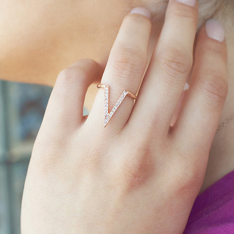 Victory in Rose Gold Ring