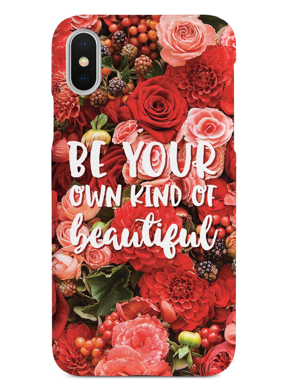 Be Your Own Kind of Beautiful - Red Flower Background Case - pipercleo.com