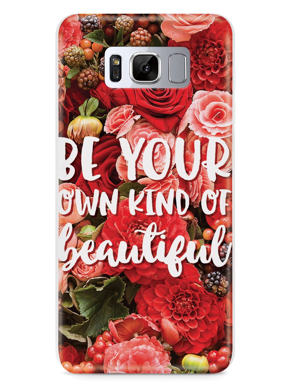Be Your Own Kind of Beautiful - Red Flower Background Case - pipercleo.com