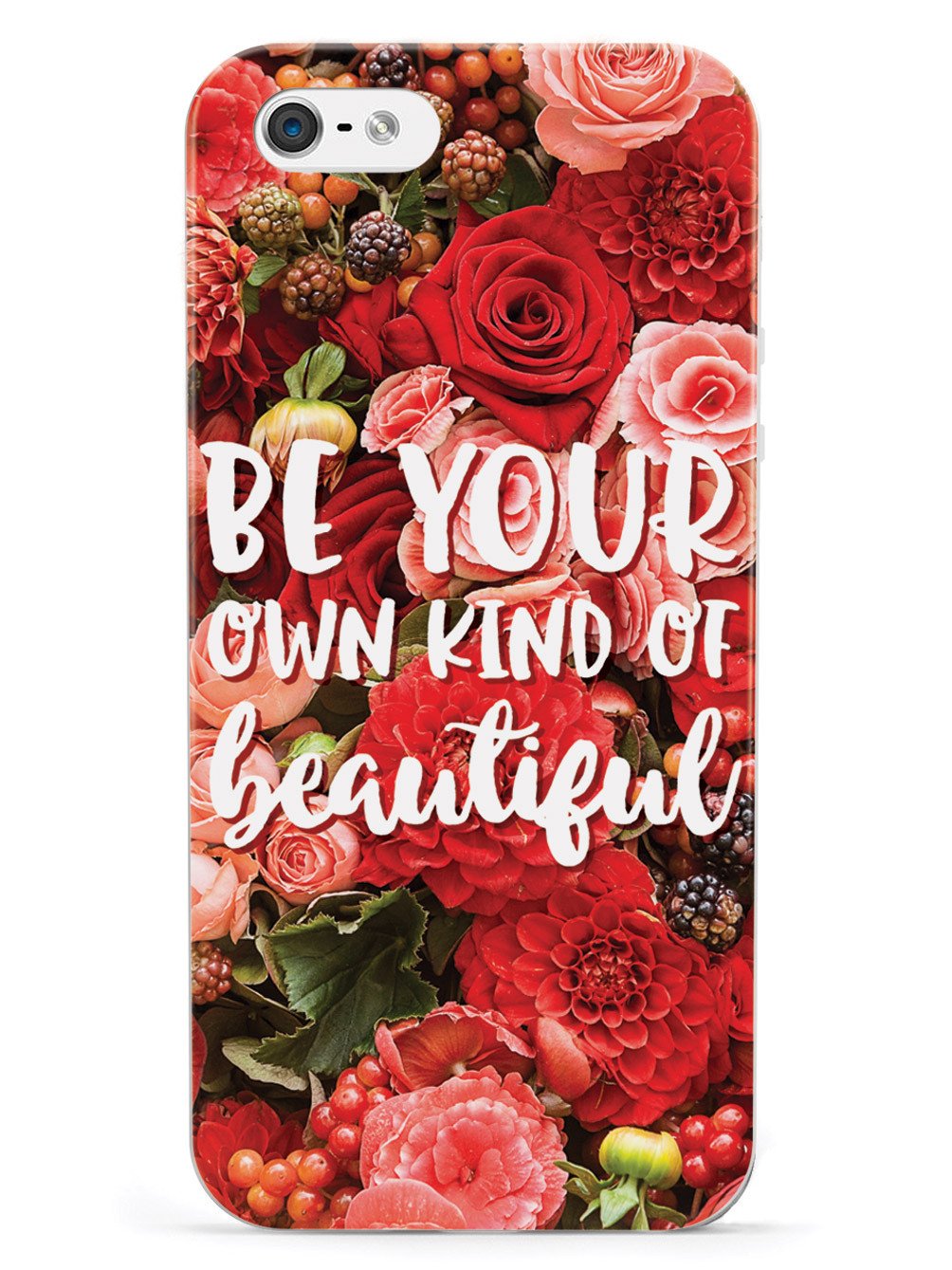 Be Your Own Kind of Beautiful - Red Flower Background Case - pipercleo.com