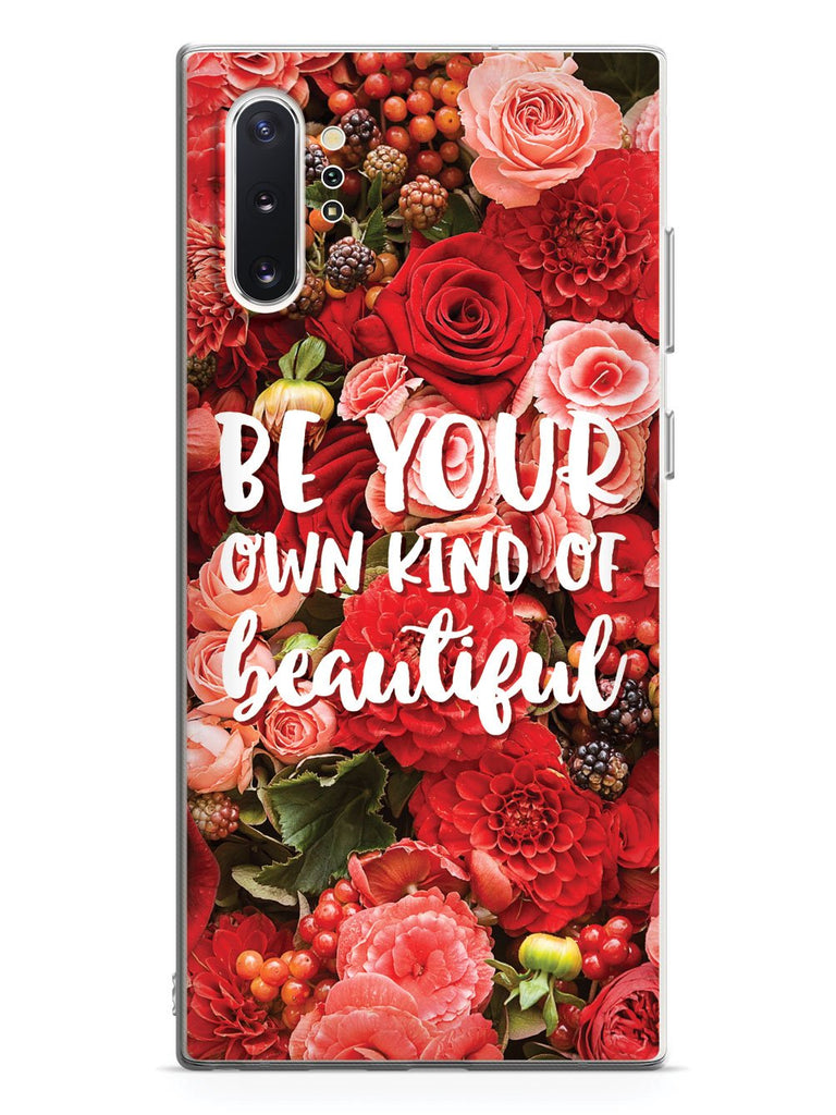 Be Your Own Kind of Beautiful - Red Flower Background Case - pipercleo.com