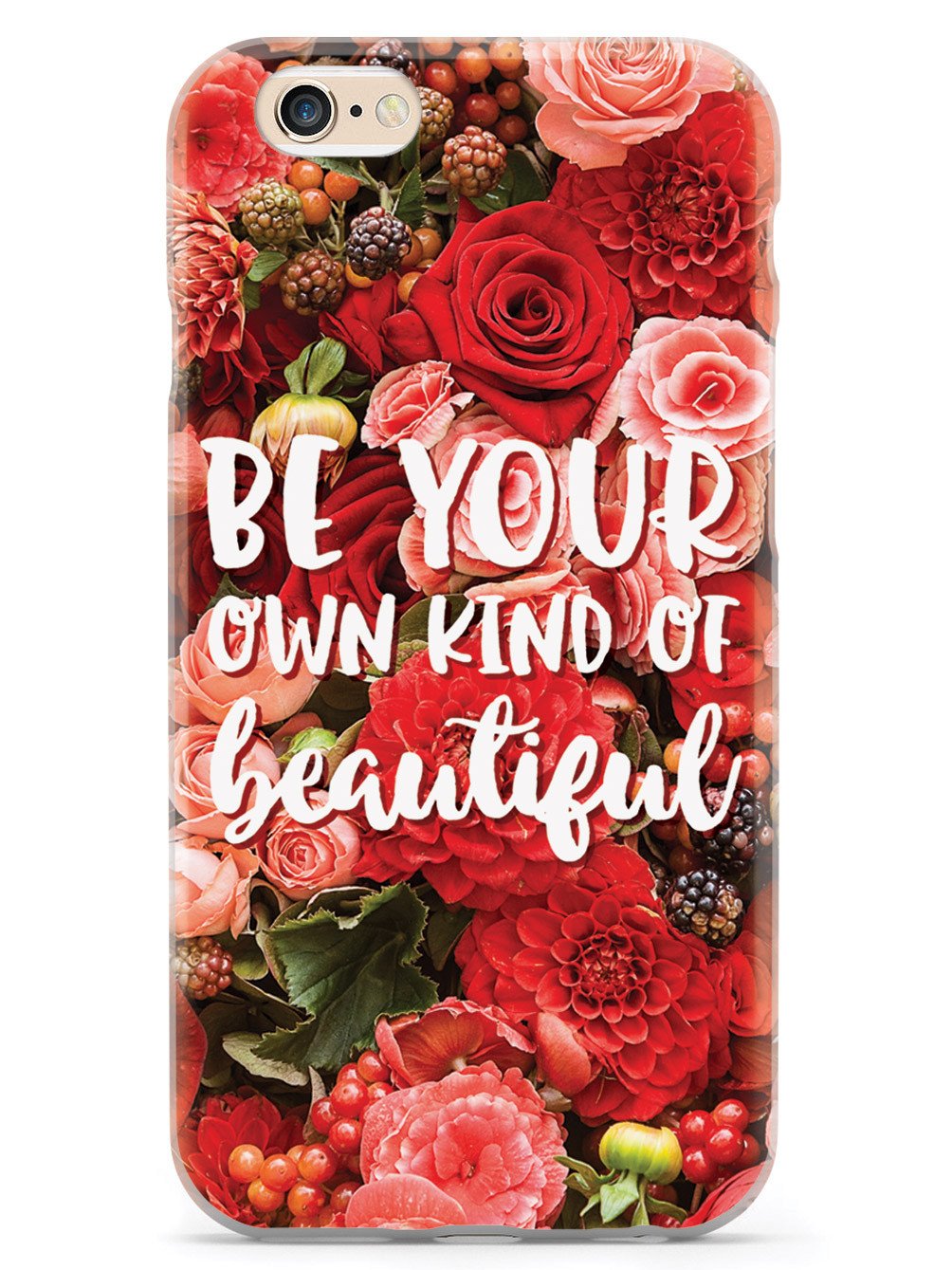 Be Your Own Kind of Beautiful - Red Flower Background Case - pipercleo.com