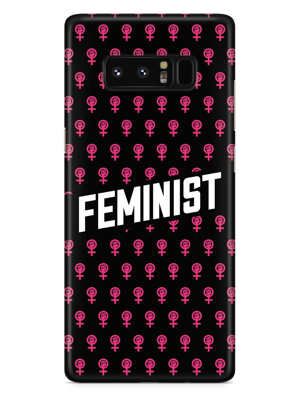 Pink Feminist Pattern - Black Case - pipercleo.com