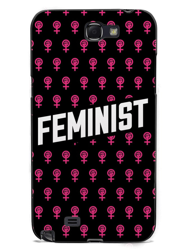 Pink Feminist Pattern - Black Case - pipercleo.com
