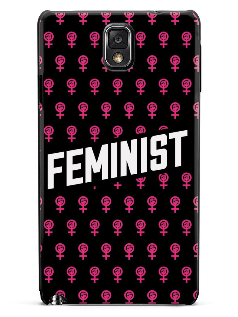 Pink Feminist Pattern - Black Case - pipercleo.com