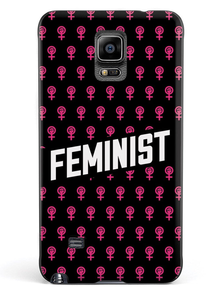 Pink Feminist Pattern - Black Case - pipercleo.com