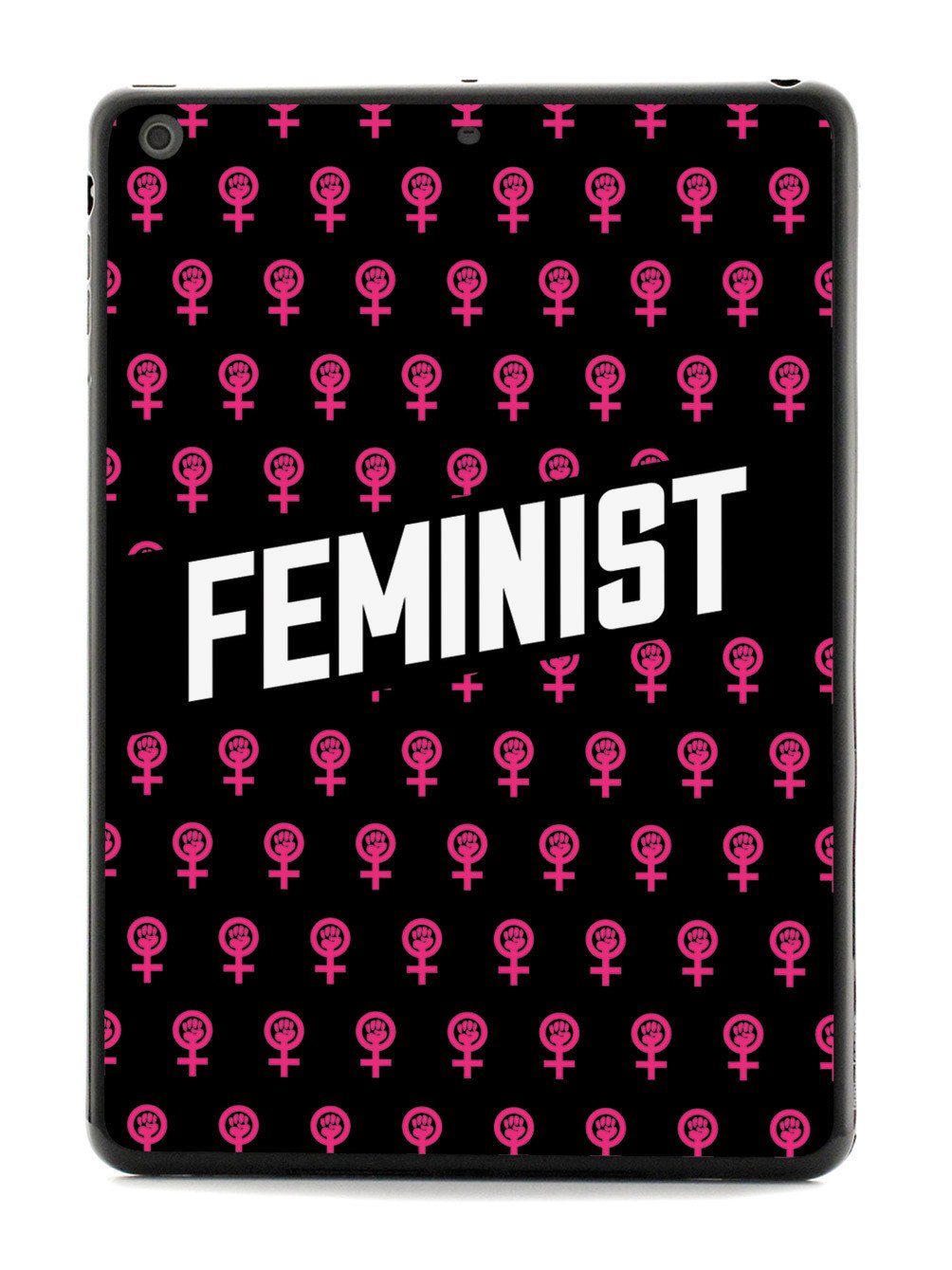 Pink Feminist Pattern - Black Case - pipercleo.com