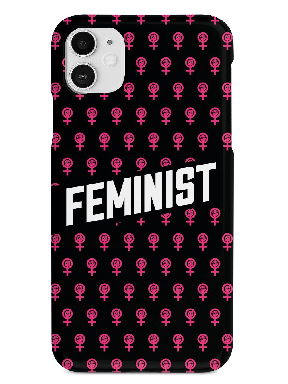 Pink Feminist Pattern - Black Case - pipercleo.com