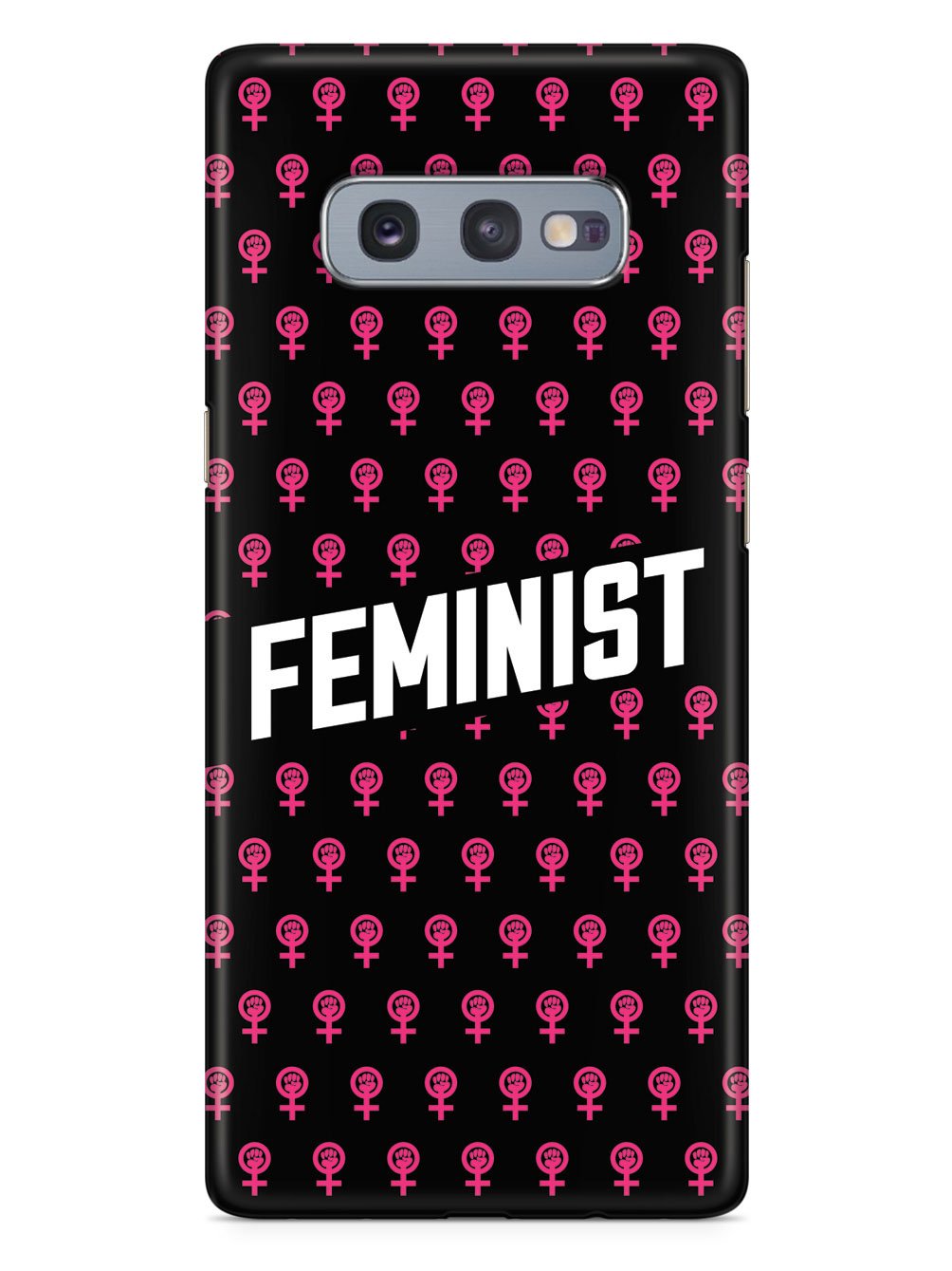 Pink Feminist Pattern - Black Case - pipercleo.com