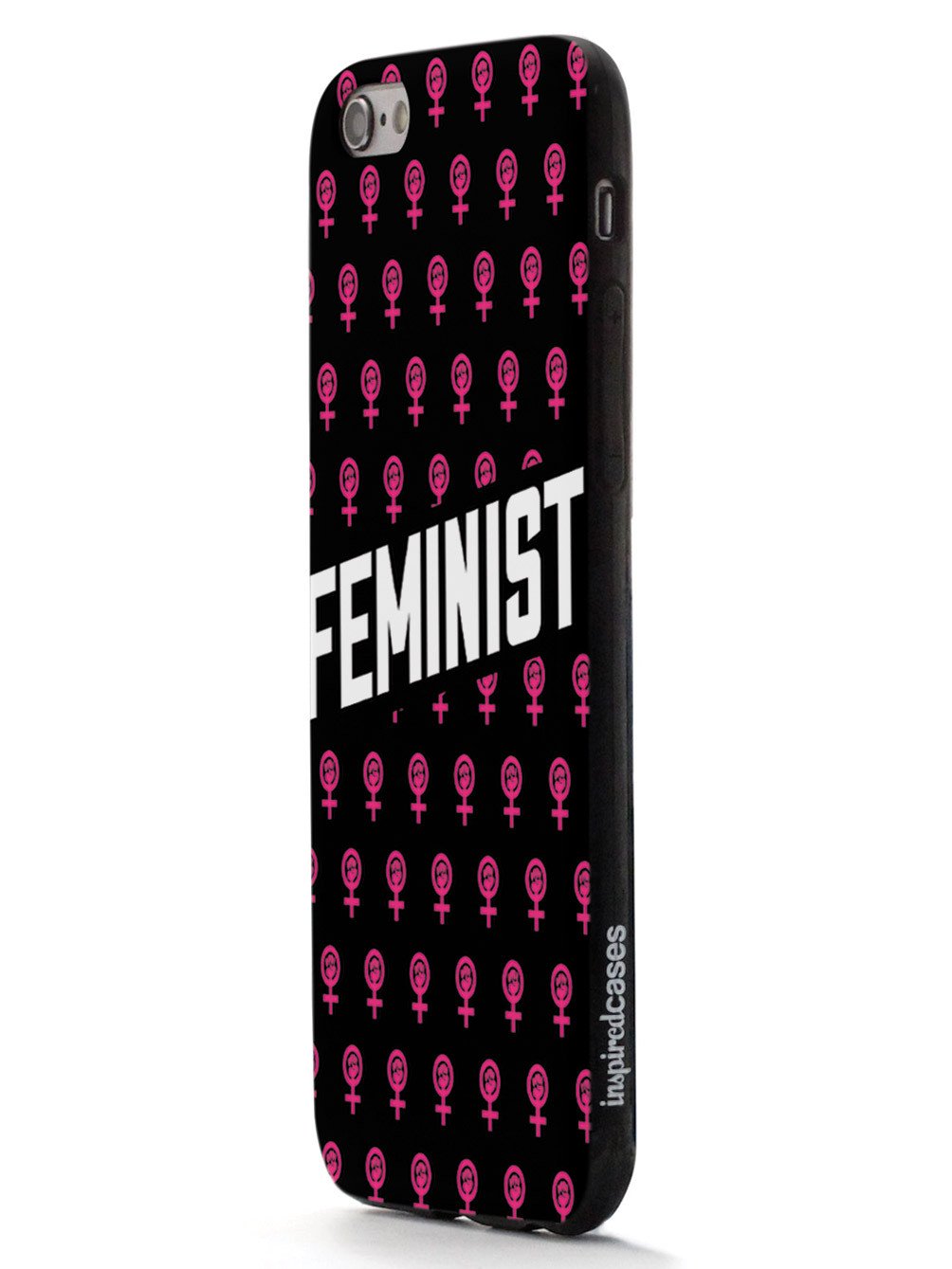 Pink Feminist Pattern - Black Case - pipercleo.com