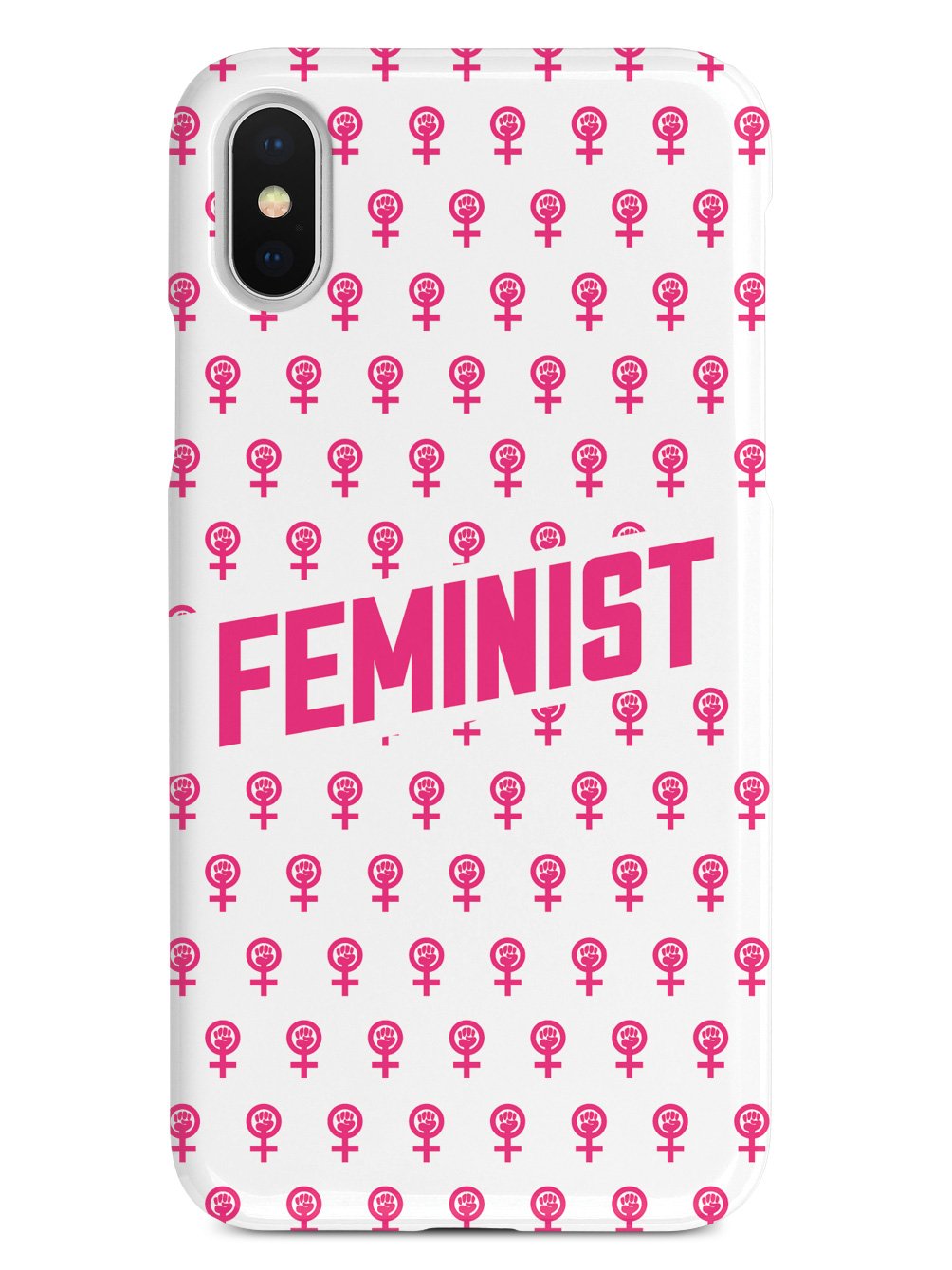 Pink Feminist Pattern - White Case - pipercleo.com