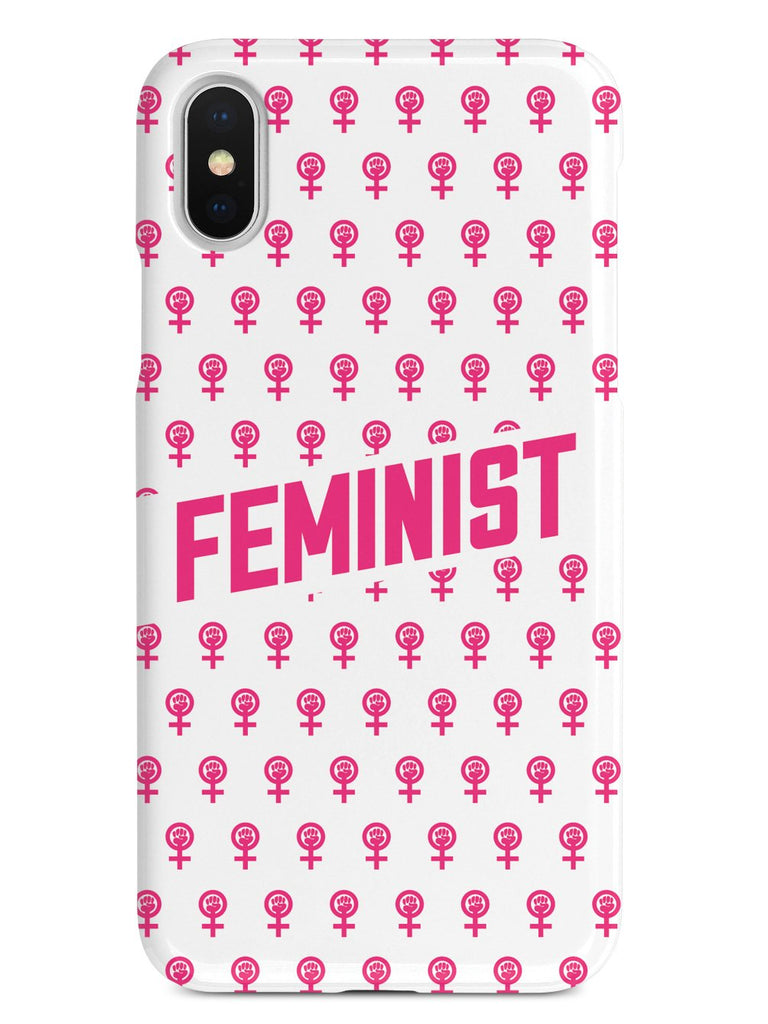 Pink Feminist Pattern - White Case - pipercleo.com