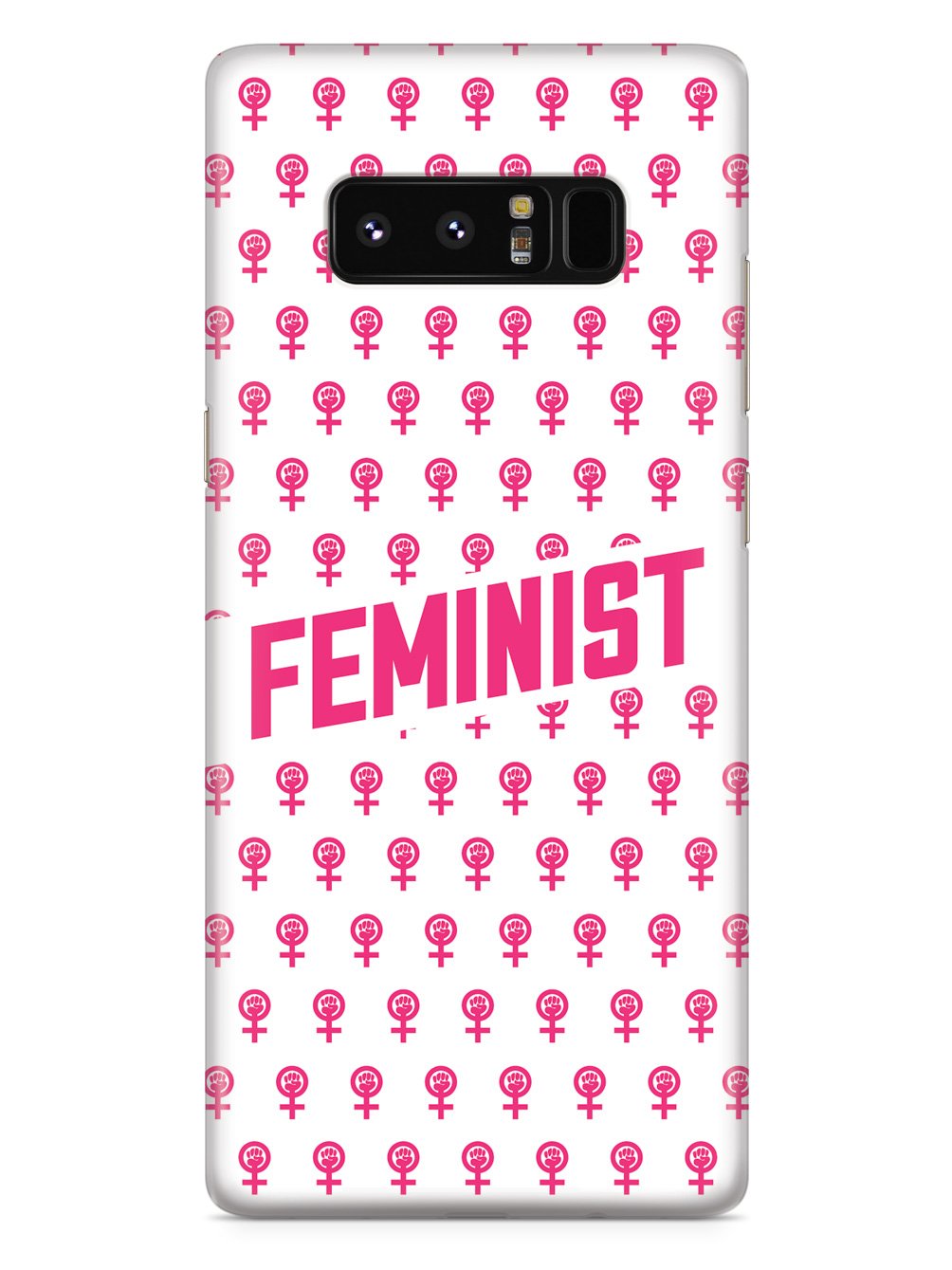 Pink Feminist Pattern - White Case - pipercleo.com
