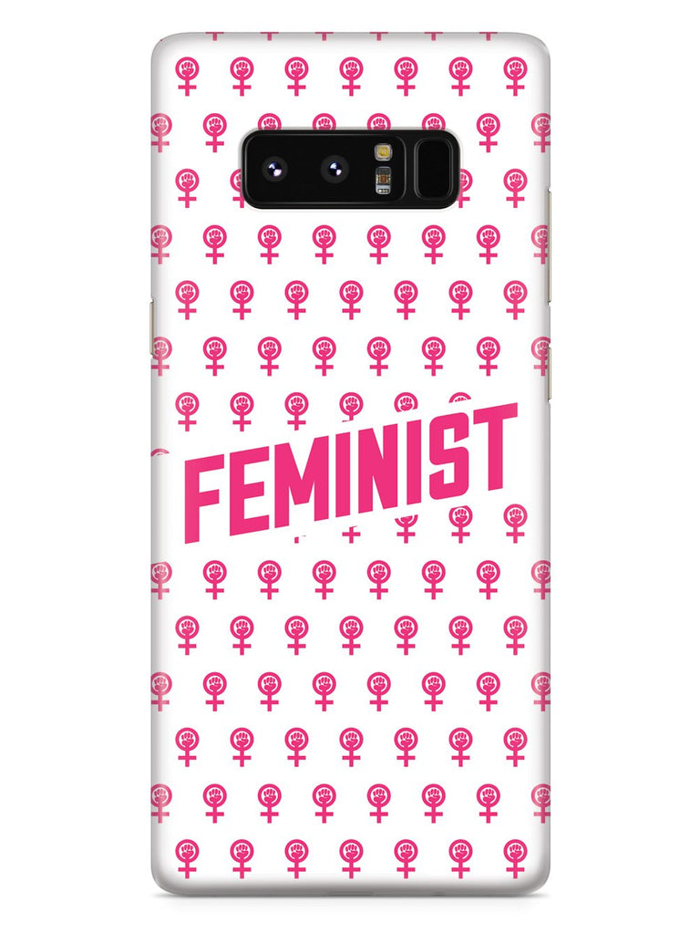 Pink Feminist Pattern - White Case - pipercleo.com