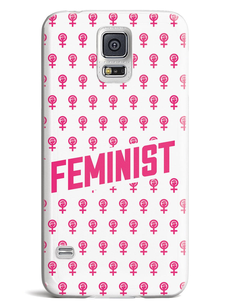 Pink Feminist Pattern - White Case - pipercleo.com