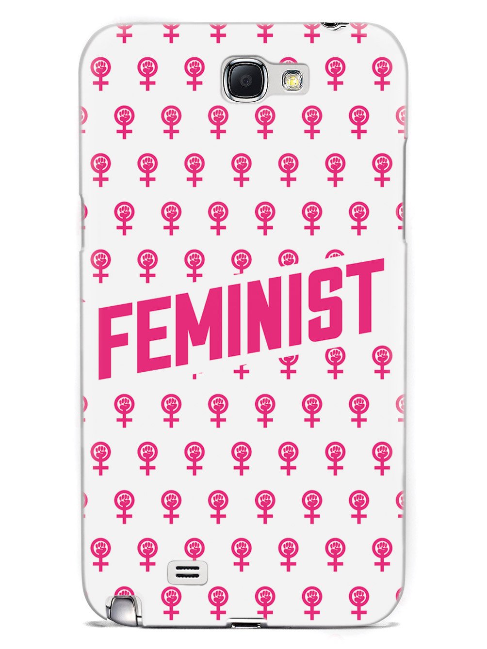 Pink Feminist Pattern - White Case - pipercleo.com