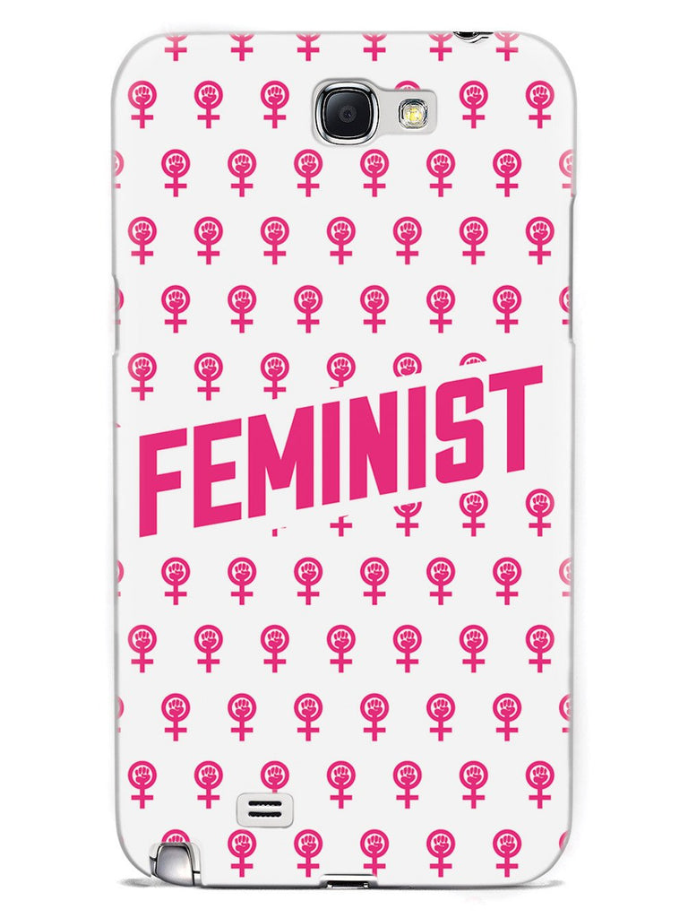 Pink Feminist Pattern - White Case - pipercleo.com