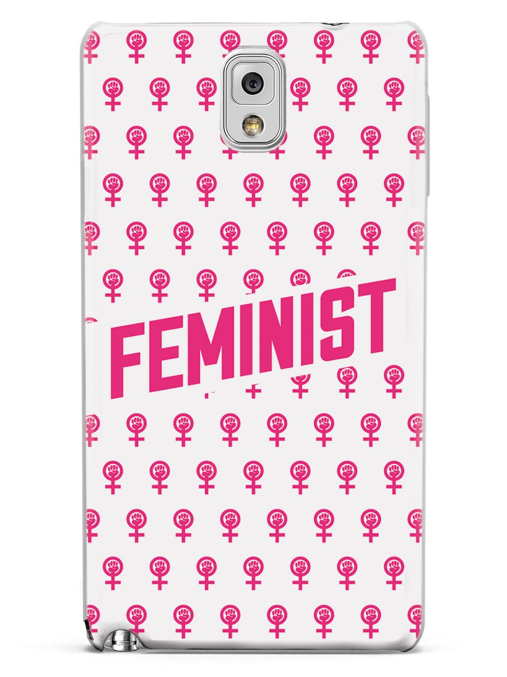 Pink Feminist Pattern - White Case - pipercleo.com
