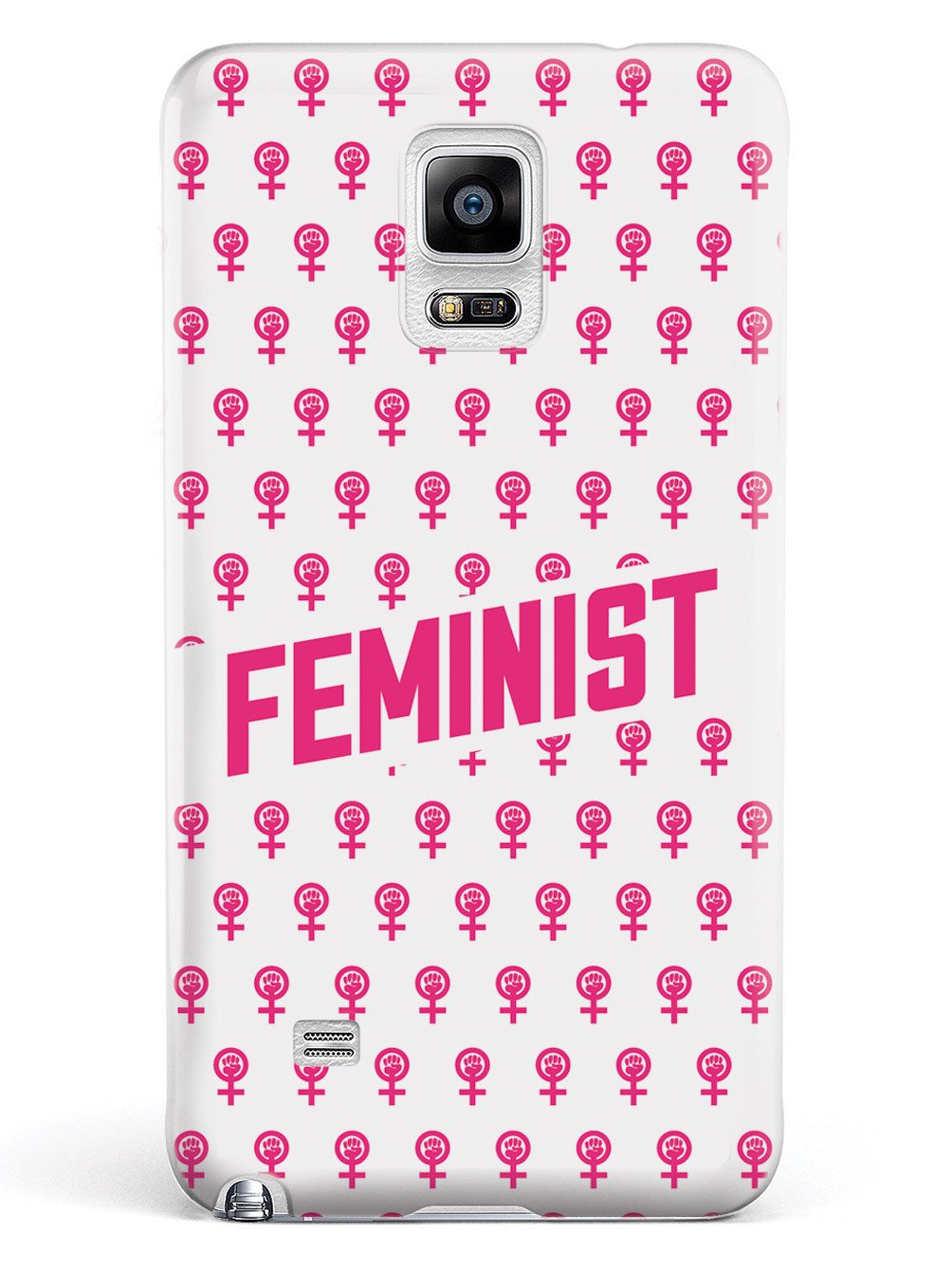 Pink Feminist Pattern - White Case - pipercleo.com