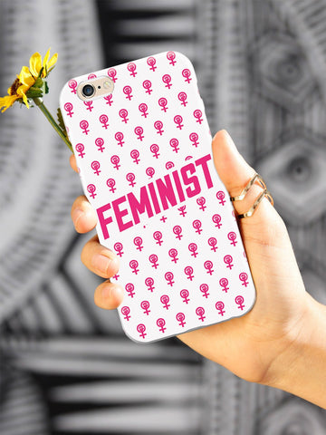 Pink Feminist Pattern - White Case