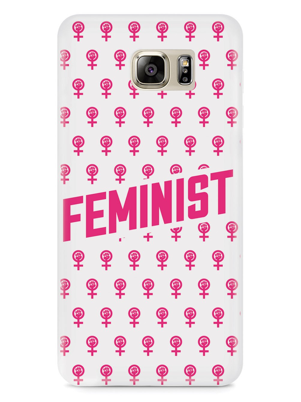 Pink Feminist Pattern - White Case - pipercleo.com