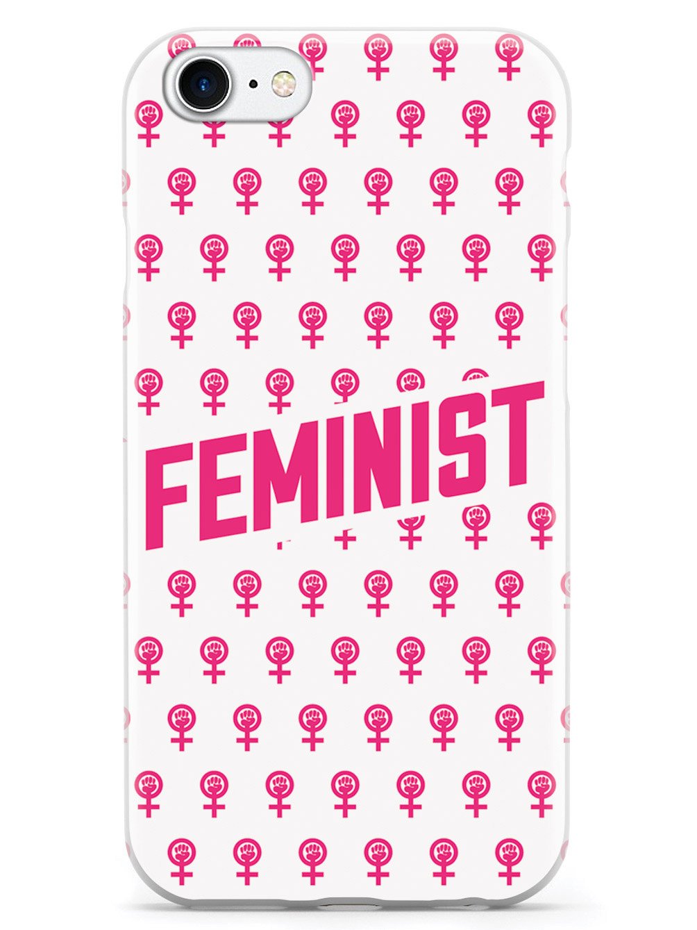 Pink Feminist Pattern - White Case - pipercleo.com
