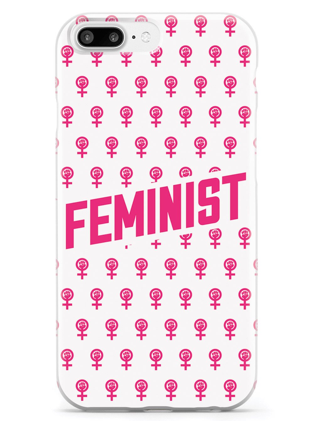 Pink Feminist Pattern - White Case - pipercleo.com