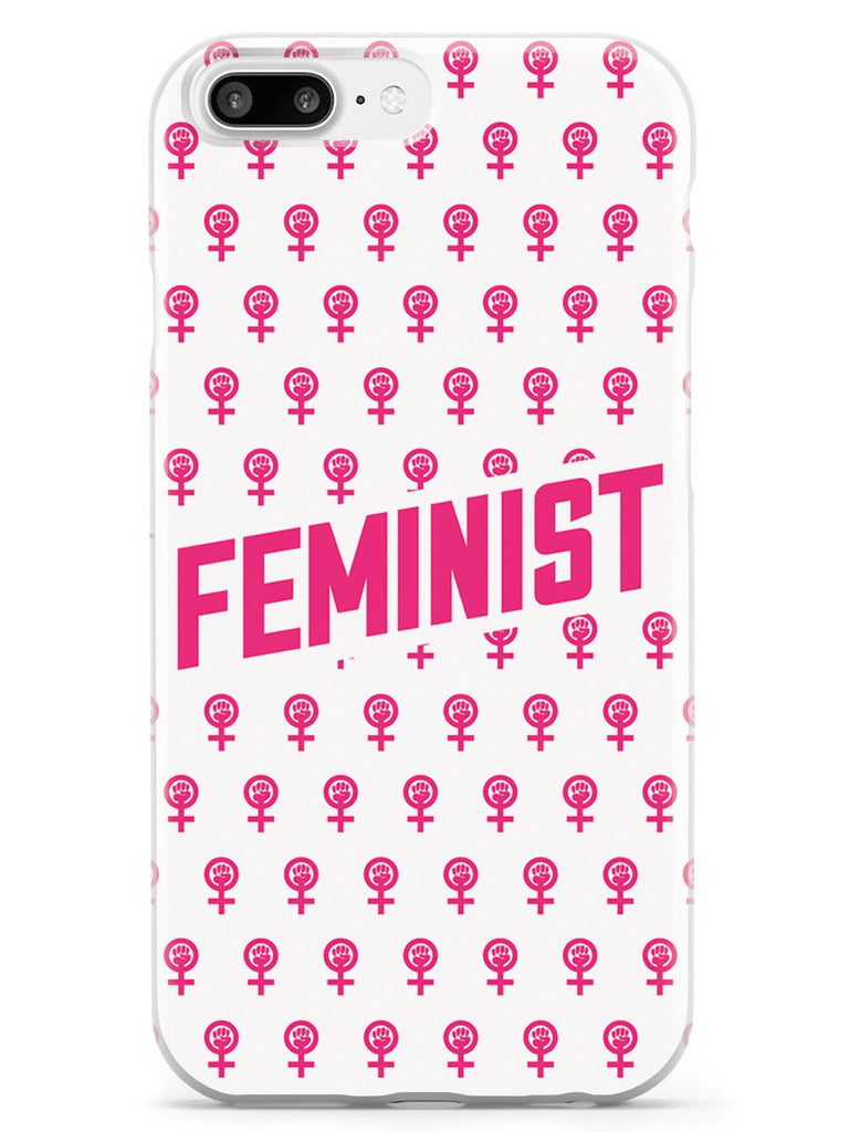 Pink Feminist Pattern - White Case - pipercleo.com