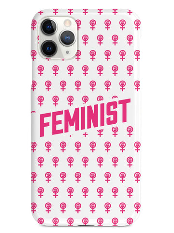 Pink Feminist Pattern - White Case - pipercleo.com