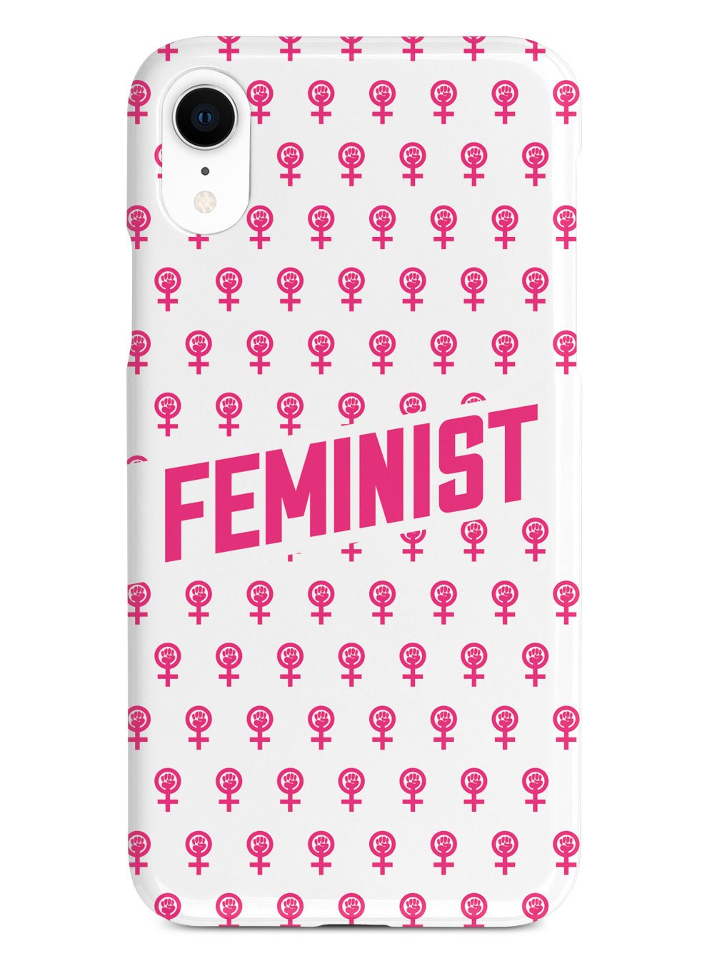 Pink Feminist Pattern - White Case - pipercleo.com