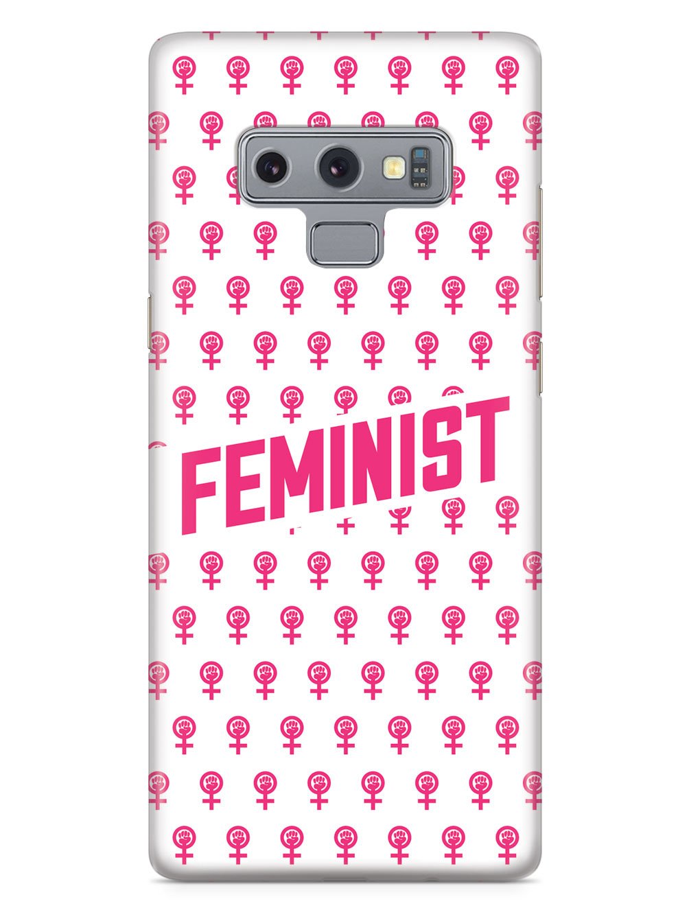 Pink Feminist Pattern - White Case - pipercleo.com