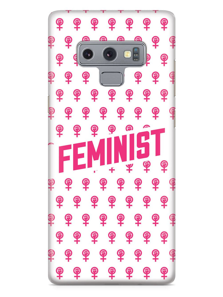 Pink Feminist Pattern - White Case - pipercleo.com