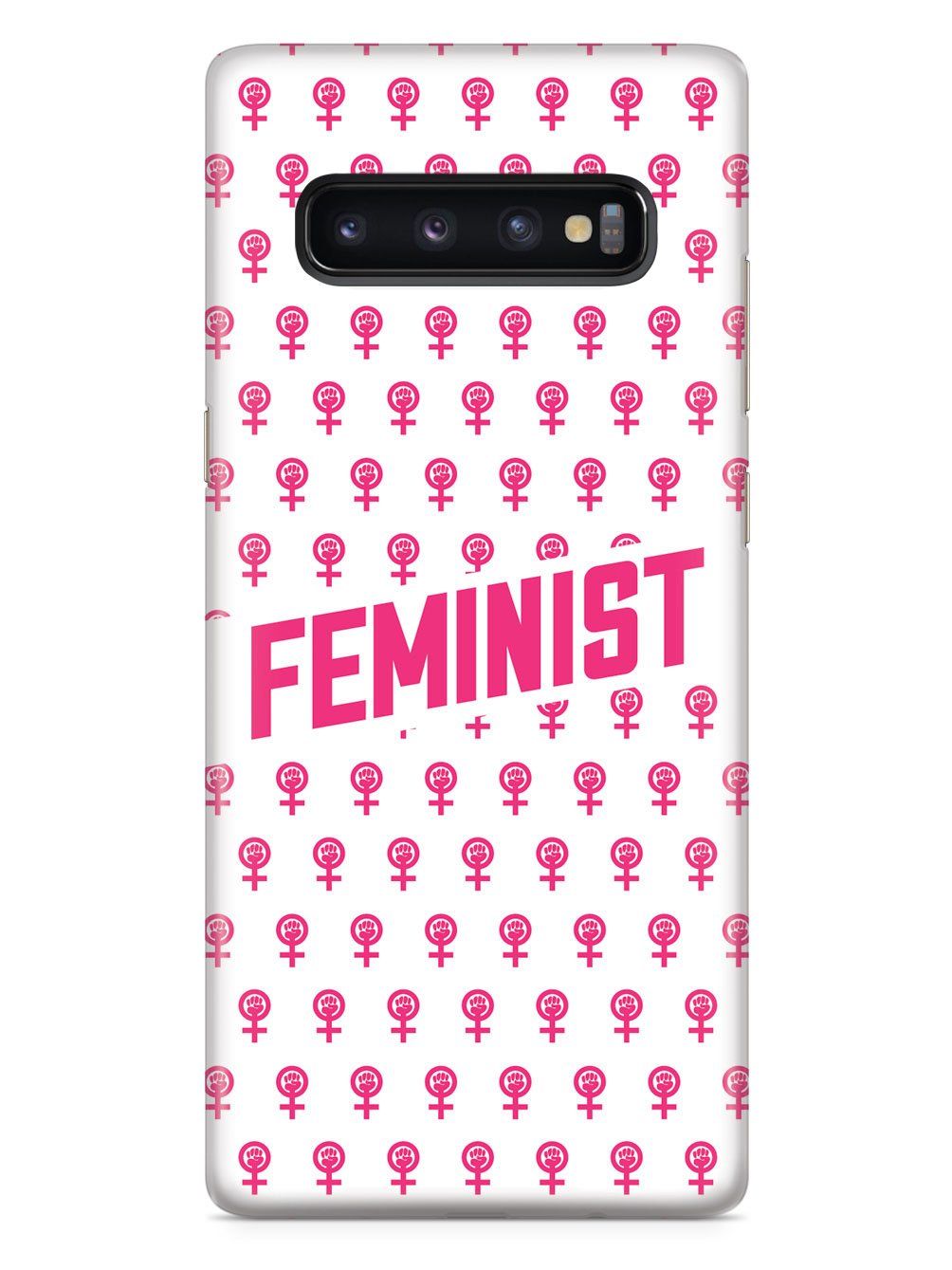 Pink Feminist Pattern - White Case - pipercleo.com